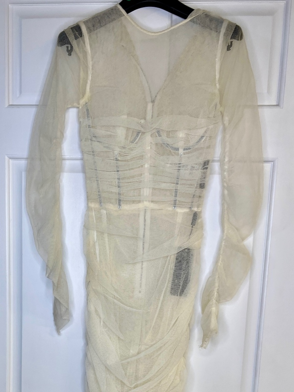 NEW with Tags Dolce & Gabbana Sheer Off-White Midi Dress Size 40